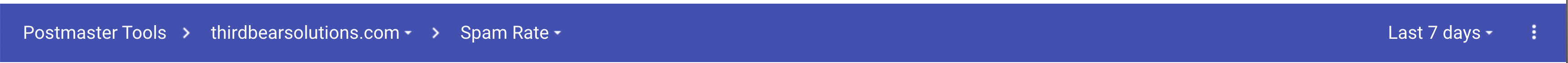 The nav bar in Postmaster Tools